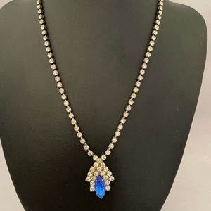 Elegant Silver and Blue Pendant Necklace